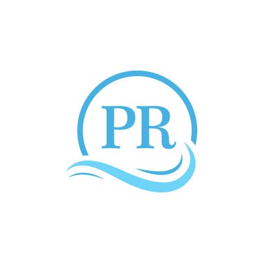 Su Dalgasında Halkla İlişkiler Logosu Tasarımı. Dairesel Su Dalgaları ile Modern Harf Logosu Tasarımı