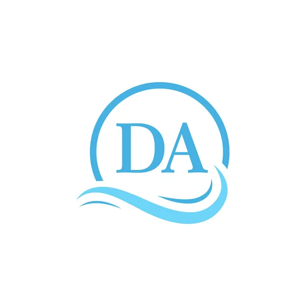 Lettering Logo Design Water Wave Design Logotipo Carta Moderna Com — Vetor de Stock