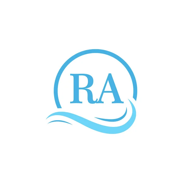 Lettering Logo Design Water Wave Diseño Moderno Del Logotipo Carta — Vector de stock