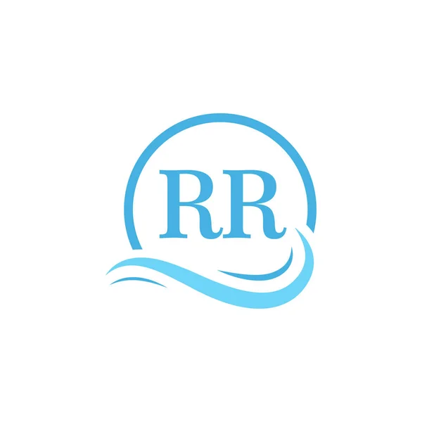 Lettering Logo Design Water Wave Modern Letter Logo Design Circular — Stock Vector