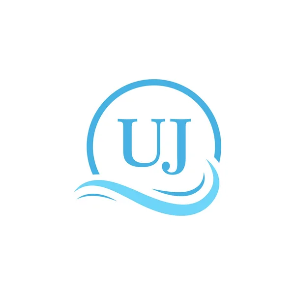 Дизайн Логотипу Lettering Водяній Хвилі Сучасний Дизайн Логотипу Круговими Хвилями — стоковий вектор