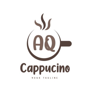 Kahve Kupalı El Kaide Mektup Logosu Tasarımı. Modern Harf Logosu Tasarımı Kahve Kadehinde