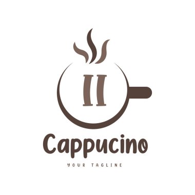 Kahve kupalı II Harf Logosu Tasarımı. Modern Harf Logosu Tasarımı Kahve Kadehinde