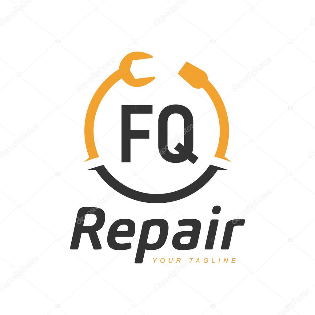 FQ Letter Design with Repairing Logo. Modern Letter Logo Design in Repair icon