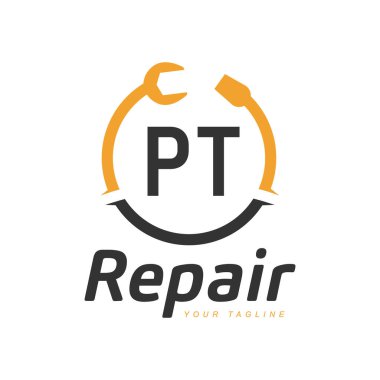 Logosunu Tamir Eden Beden Eğitimi Mektup Tasarımı. Modern Harf Logosu Tamir Simgesi Tasarımı