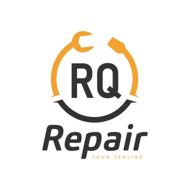 RQ Harf Tasarımı ve Tamir Logosu. Modern Harf Logosu Tamir Simgesi Tasarımı