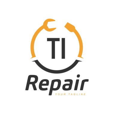 TI Mektup Tasarımı ve Tamir Logosu. Modern Harf Logosu Tamir Simgesi Tasarımı