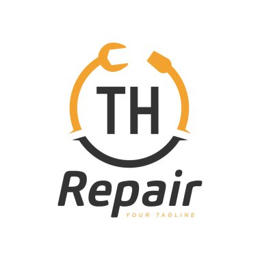 TH Harf Tasarımı ve Tamir Logosu. Modern Harf Logosu Tamir Simgesi Tasarımı