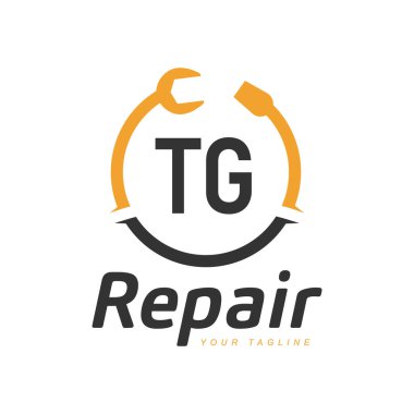 TG Mektup Tasarımı ve Tamir Logosu. Modern Harf Logosu Tamir Simgesi Tasarımı