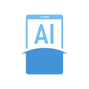 Akıllı Telefon Simgeli AI Harf Logosu Tasarımı. Modern Cep Telefonu Logosu Konsepti