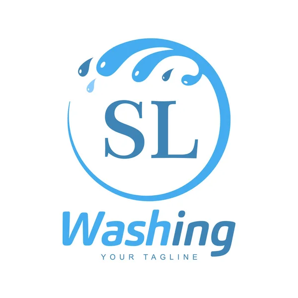 Letter Design Wash Logo Modern Letter Logo Design Water Wave — Stock Vector