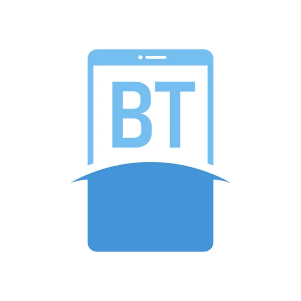 Bt文字スマートフォンのアイコンとロゴデザイン 現代の携帯電話のロゴコンセプト — ストックベクタ