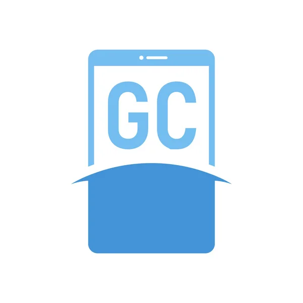 Дизайн Логотипу Літери Піктограмами Смартфона Сучасна Концепція Логотипу Мобільного Телефону — стоковий вектор