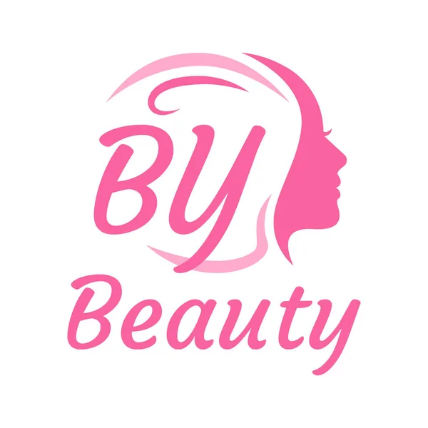 Letter Logo Design Con Volto Femminile Elegante Concetto Logo Bellezza — Vettoriale Stock