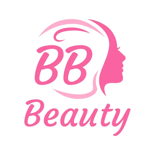 Lettre Logo Design Avec Visage Féminin Elégant Concept Logo Beauté — Image vectorielle