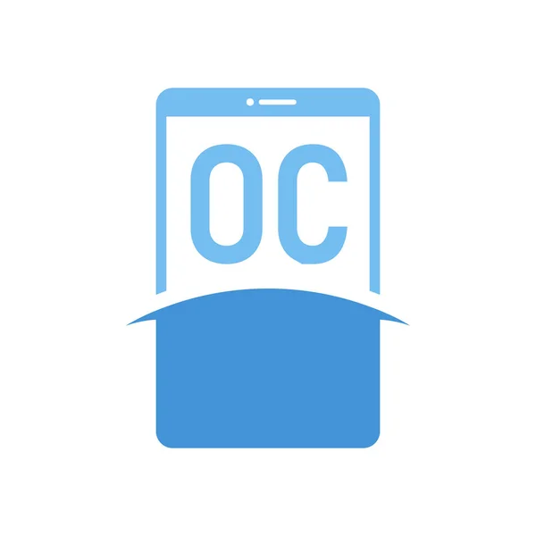 Letter Logo Design Okostelefon Ikonokkal Modern Mobiltelefon Logó Koncepció — Stock Vector
