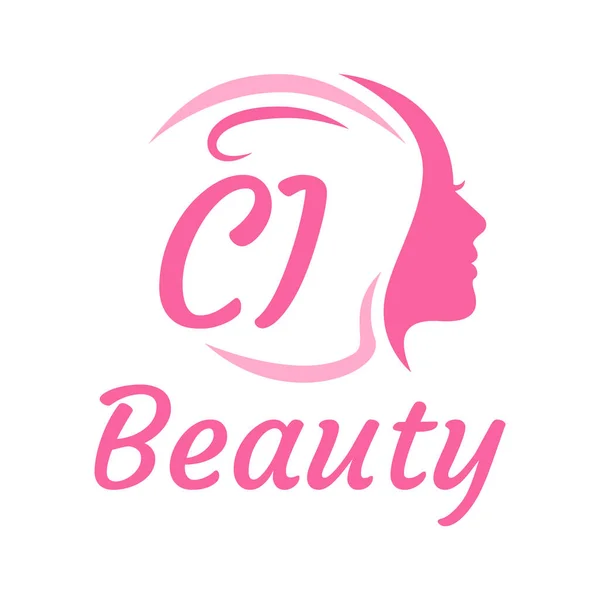 Letter Logo Design Mit Weiblichem Gesicht Elegantes Beauty Logo Konzept — Stockvektor