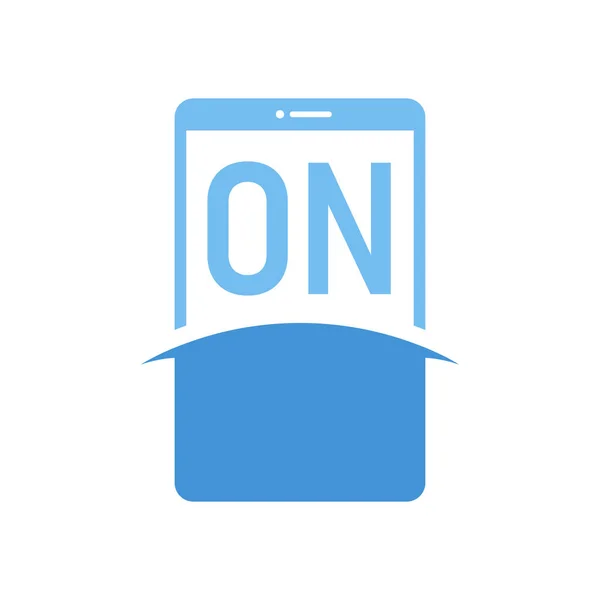 スマートフォンのアイコンが付いたレターロゴデザイン 現代の携帯電話のロゴコンセプト — ストックベクタ