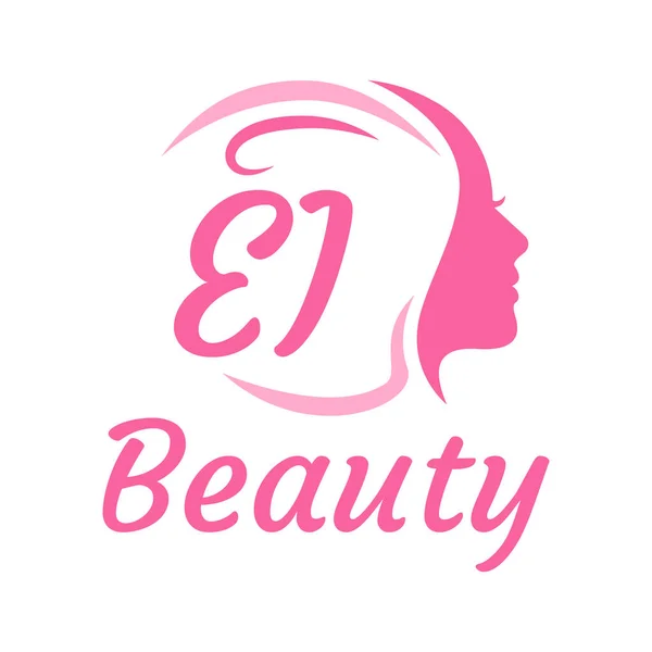 Letter Logo Design Female Face Elegant Beauty Logo Concept — Stock Vector