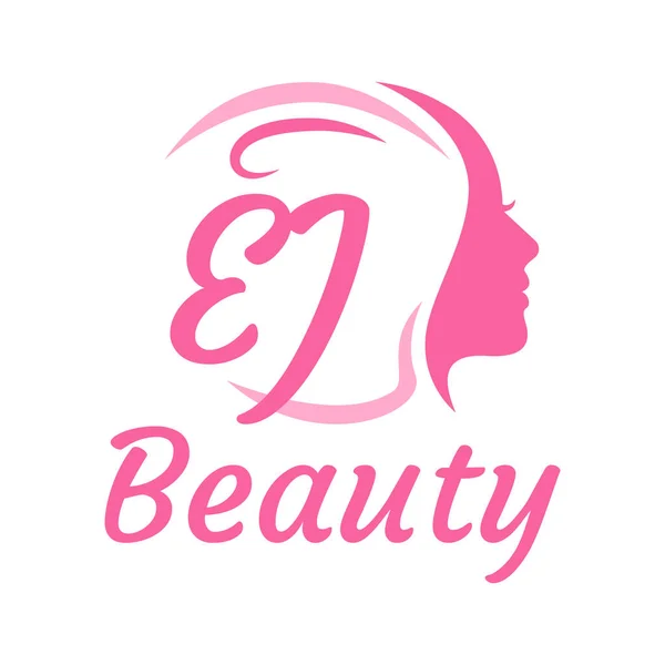 Letter Logo Design Female Face Elegant Beauty Logo Concept — Stock Vector