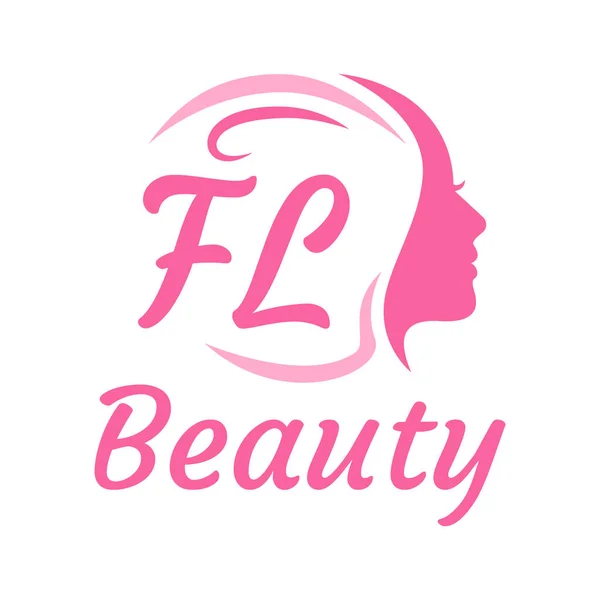 Lettera Logo Design Con Volto Femminile Elegante Concetto Logo Bellezza — Vettoriale Stock