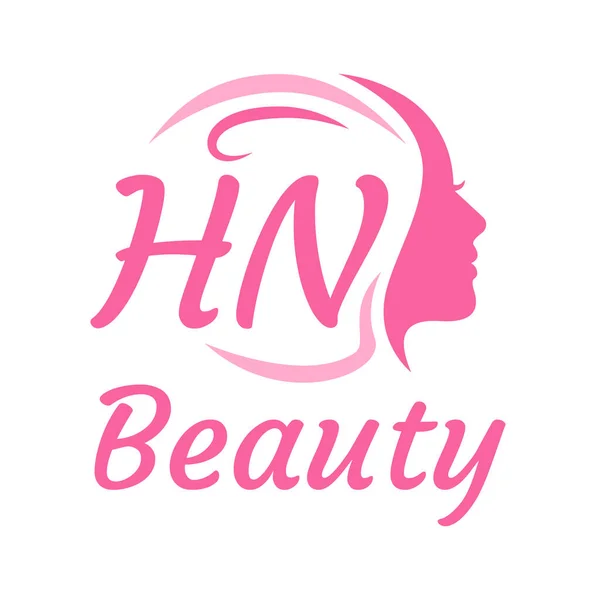 Lettre Logo Design Avec Visage Féminin Elégant Concept Logo Beauté — Image vectorielle