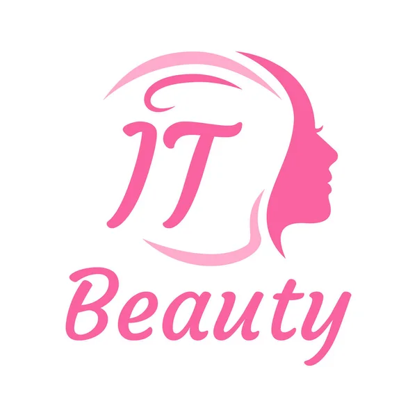 Letter Logo Design Met Vrouwelijk Gezicht Elegante Beauty Logo Concept — Stockvector