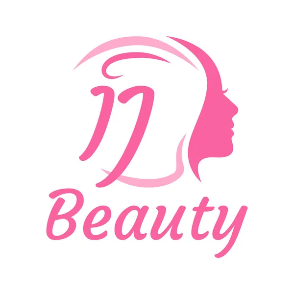 Letter Logo Design Mit Weiblichem Gesicht Elegantes Beauty Logo Konzept — Stockvektor