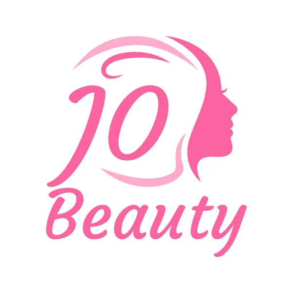 Lettre Logo Design Avec Visage Féminin Elégant Concept Logo Beauté — Image vectorielle