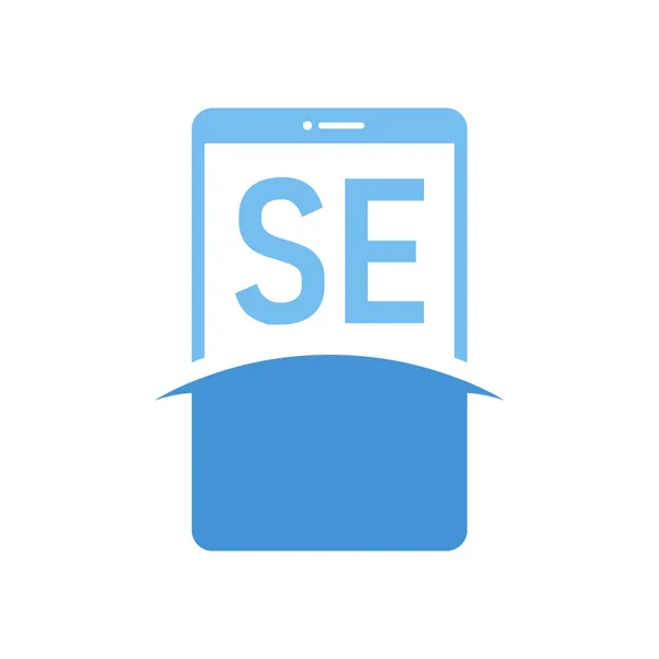Lettera Logo Design Con Icone Smart Phone Concetto Moderno Del — Vettoriale Stock