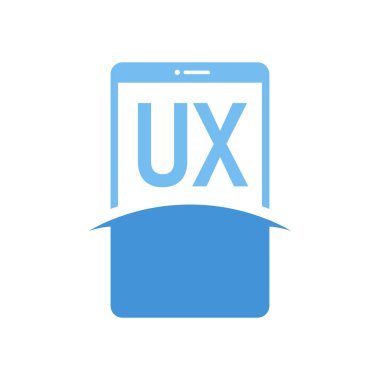 Akıllı Telefon Simgeli UX Harf Logosu Tasarımı. Modern Cep Telefonu Logosu Konsepti
