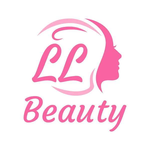 Lettera Logo Design Con Volto Femminile Elegante Concetto Logo Bellezza — Vettoriale Stock