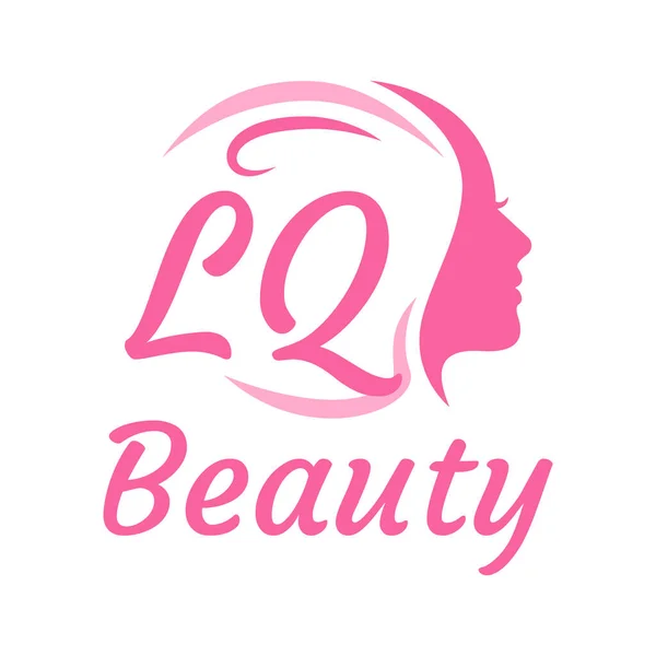 Letter Logo Design Met Vrouwelijk Gezicht Elegante Beauty Logo Concept — Stockvector