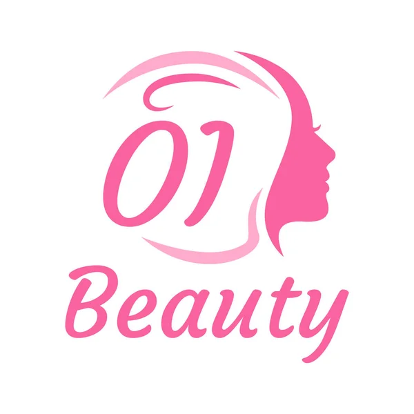 Carta Logotipo Diseño Con Rostro Femenino Elegante Concepto Logo Belleza — Archivo Imágenes Vectoriales