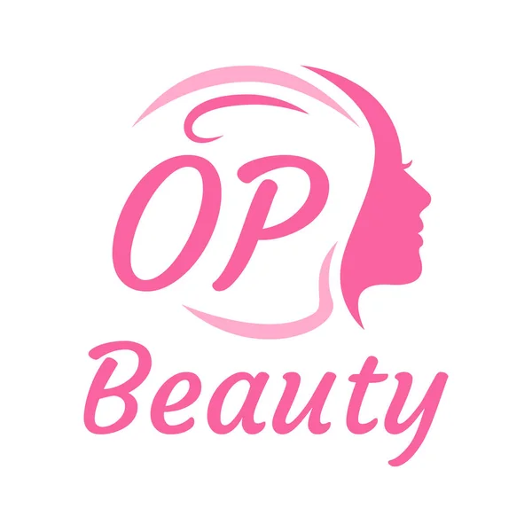 Letter Logo Design Female Face Elégant Concept Logo Beauté — Image vectorielle