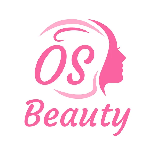 Letter Logo Design Female Face Elegant Beauty Logo Concept — Stock Vector