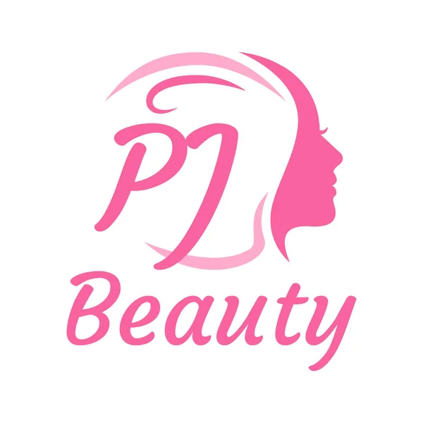 Letter Logo Design Mit Weiblichem Gesicht Elegantes Beauty Logo Konzept — Stockvektor