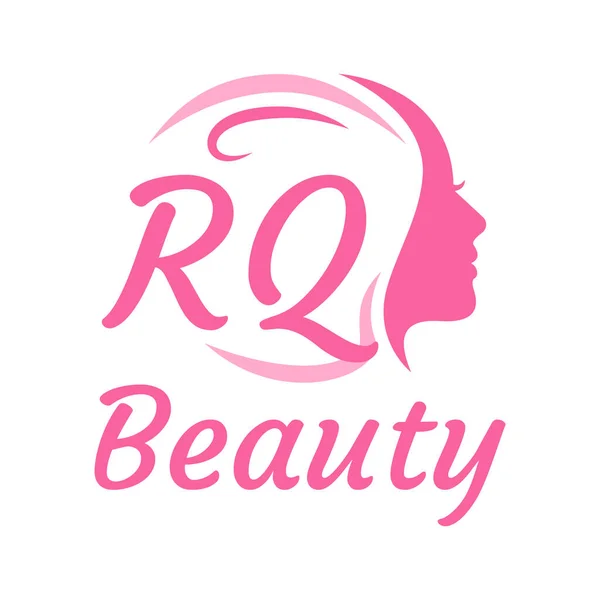 Letter Logo Design Met Vrouwelijk Gezicht Elegante Beauty Logo Concept — Stockvector