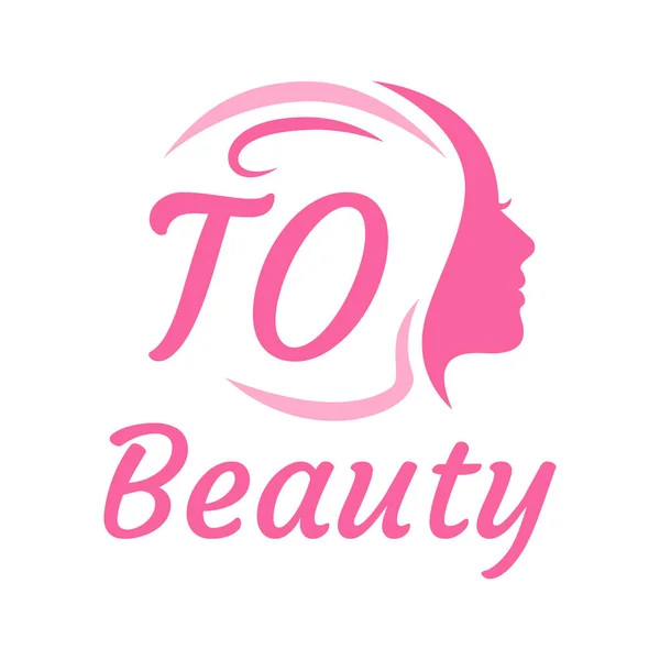 Carta Logo Design Com Face Feminina Conceito Logotipo Beleza Elegante —  Vetores de Stock