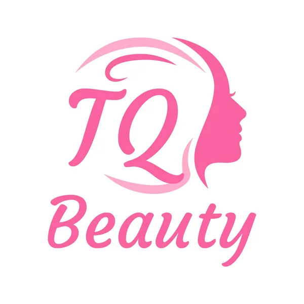 Letter Logo Design Met Vrouwelijk Gezicht Elegante Beauty Logo Concept — Stockvector