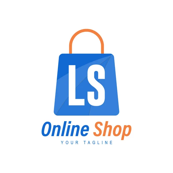 ショッピングバッグアイコン付きLsレターロゴデザイン 現代的なオンラインショッピングロゴの概念 — ストックベクタ