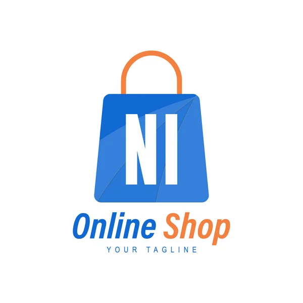 Letter Logo Design Mit Shopping Bag Icon Das Konzept Eines — Stockvektor