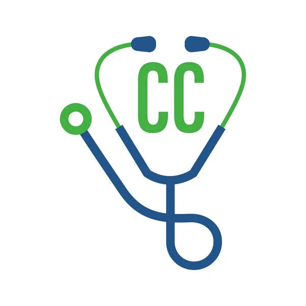 List Logo Design Ikoną Stetoskopu Nowoczesna Koncepcja Logo Zdrowia — Wektor stockowy