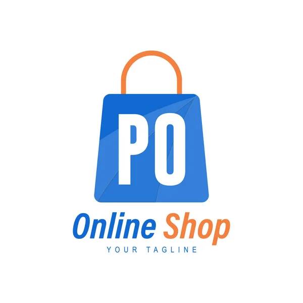 Letter Logo Design Con Shopping Bag Icona Concetto Moderno Logo — Vettoriale Stock