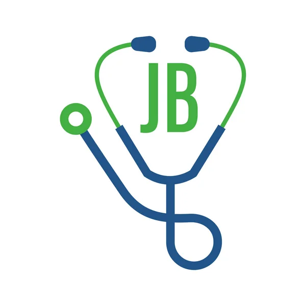 Letter Logo Design Stethoscope Icon Modern Health Logo Concept — Stock Vector