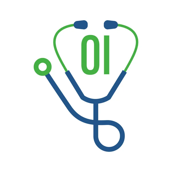 Letter Logo Design Stethoscope Icon Modern Health Logo Concept — Stock Vector