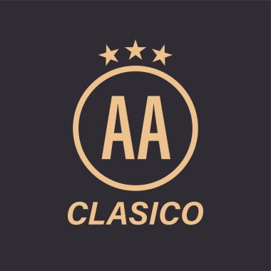Yıldız Simgesi ile AA Harf Logosu Tasarımı. Çember ve Yıldızı olan Klasik Logo Kavramı