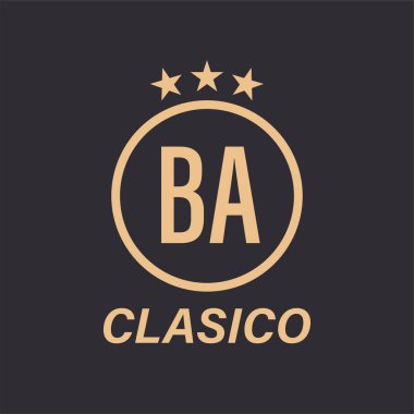Yıldız Simgesi ile BA Harf Logosu Tasarımı. Çember ve Yıldızı olan Klasik Logo Kavramı