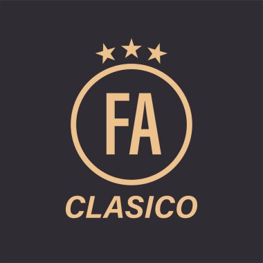 Star Icon ile FA Harf Logosu Tasarımı. Çember ve Yıldızı olan Klasik Logo Kavramı