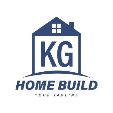 Ev Simgeleri, Modern Konut veya İnşaat Logosu Konseptleri ile KG Harfi Logo Tasarımı